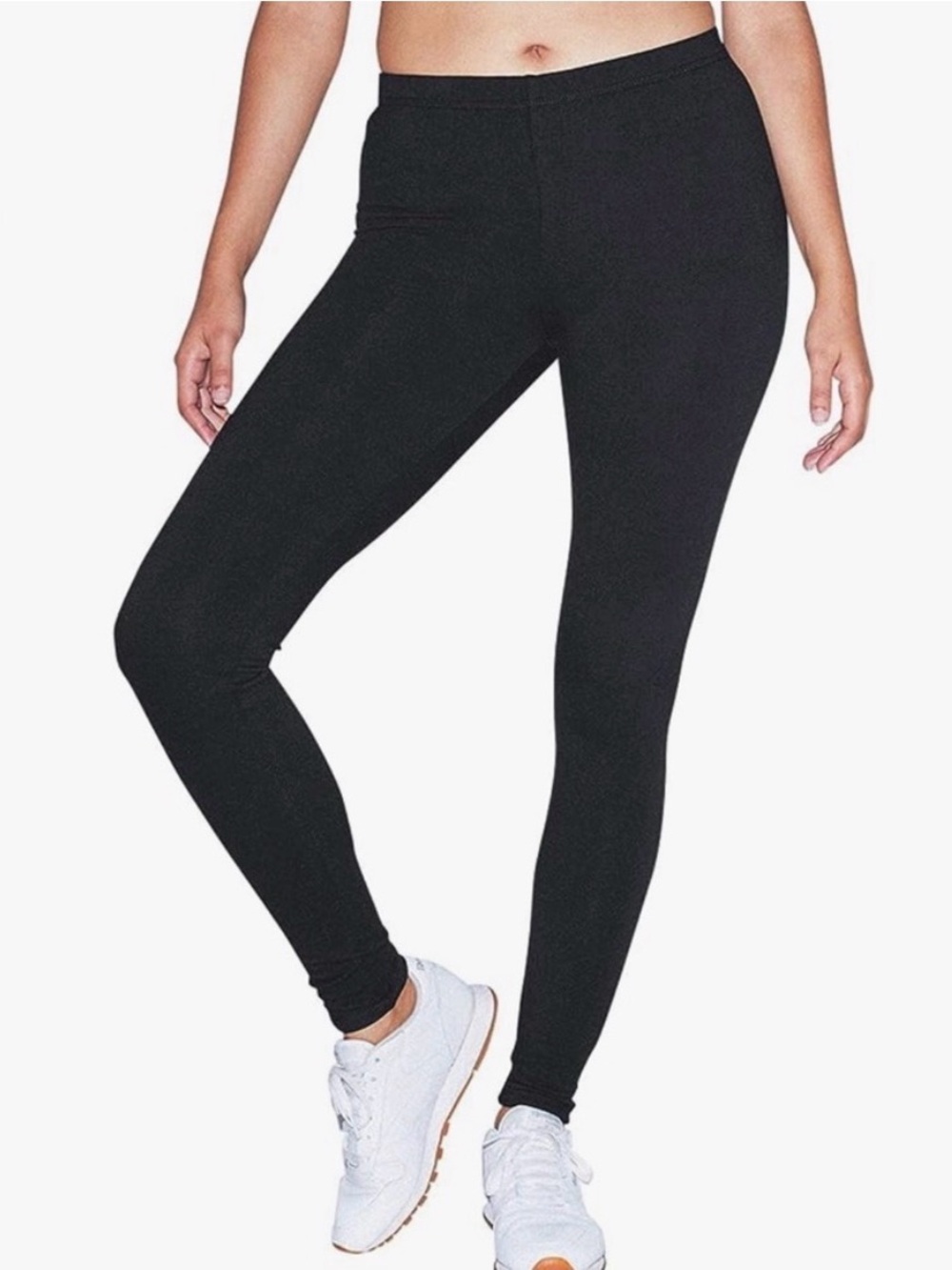American Apparel Black Cotton Leggings - Black medium